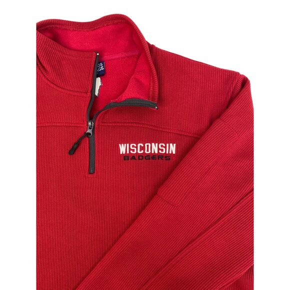 Campus Heritage Men's 1/4 Zip Pullover University of Wisconsin Badgers XL Red - Picture 1 of 6